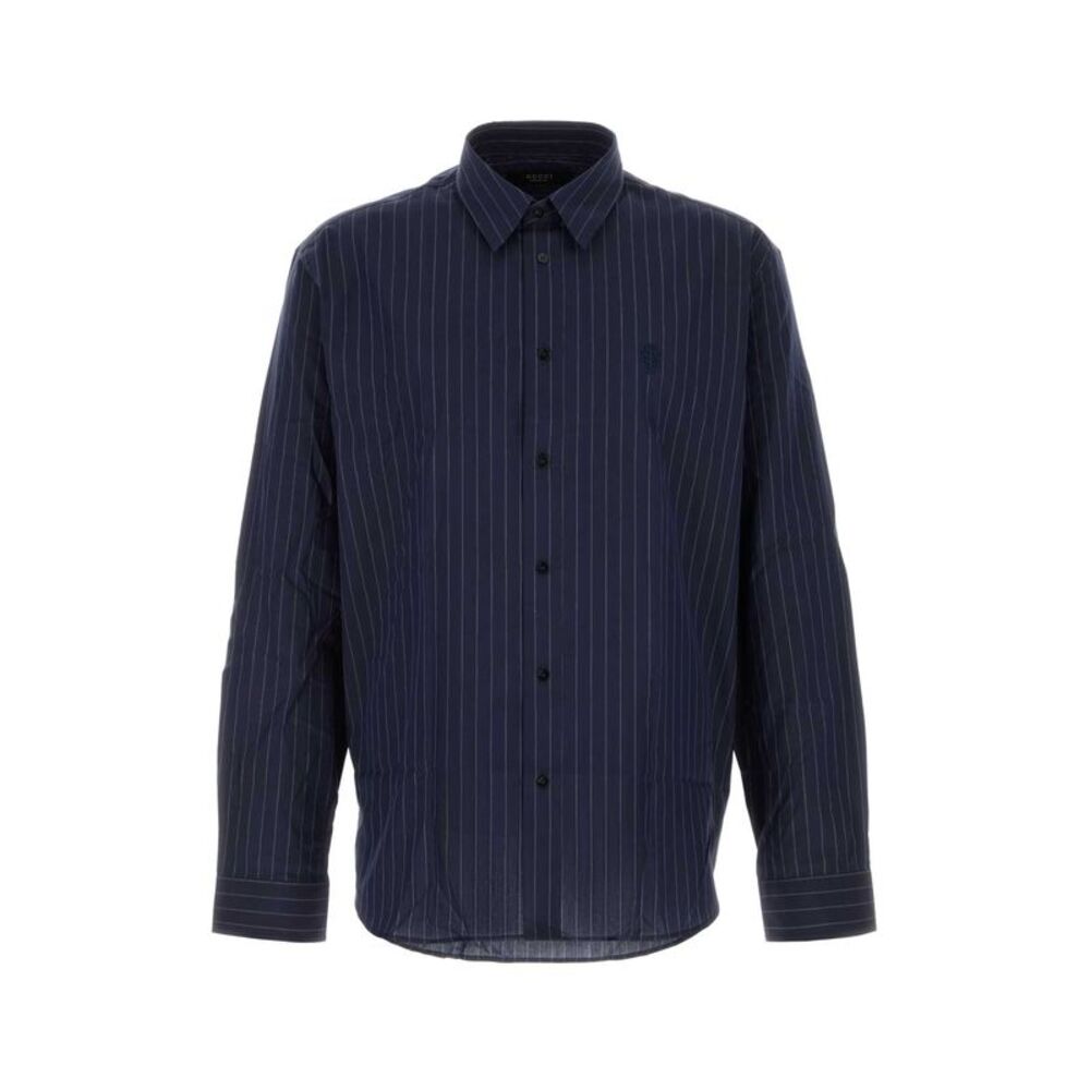 Gucci Men Embroidered Poplin Shirt